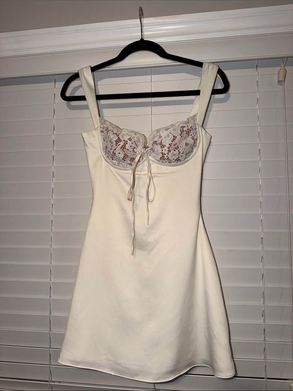House of CB Cream Lace-Detail Slip Dress